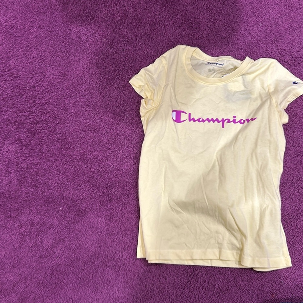 Yellow champion T-shirt never worn new with tags